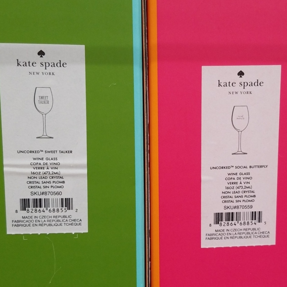 NWT Kate Spade Etched Crystal Wine Glasses(Set 4) - Picture 8 of 8